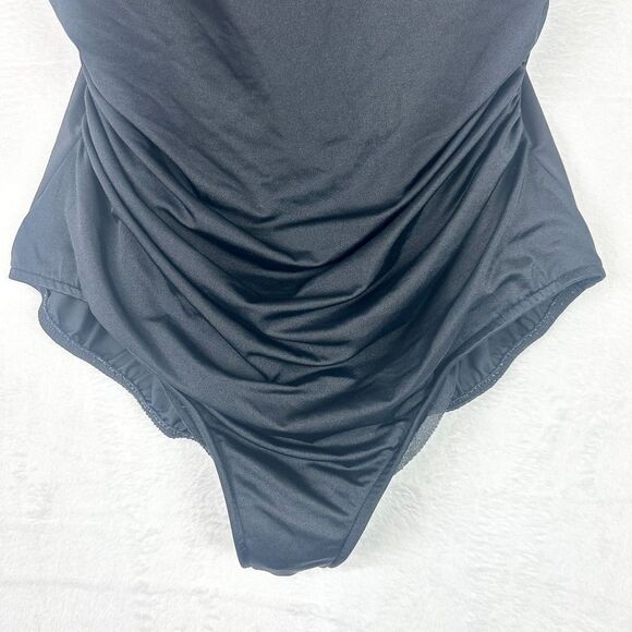 Miraclesuit One Piece Swimsuit Size 22W Ruched Drape Slimming Shaping Black - Picture 3 of 6